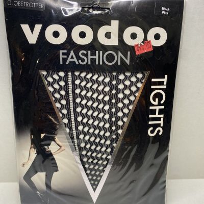 Voodoo Fashion Tights Globetrotter Edgy Legwear Size Plus Color Black NOS