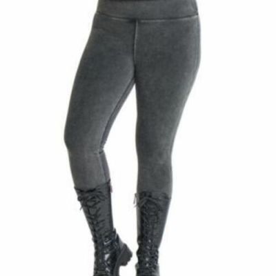 MSRP $60 Tape Trendy Plus Size High-Waist Leggings Wash Charcoal Size X