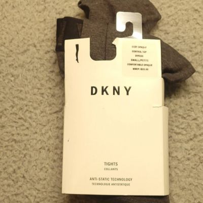 DKNY Womens Control Top Tights Charcoal Gray Heathered Cozy Opaque Stretch S New