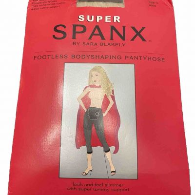 Super SPANX By Sara Blakely Size C Nude Footless Body Shaping Pantyhose NWT
