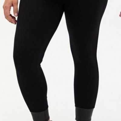Torrid Women's Premium Ankle Leggings Faux Leather Cuff Black Size 2 EUC 2XL