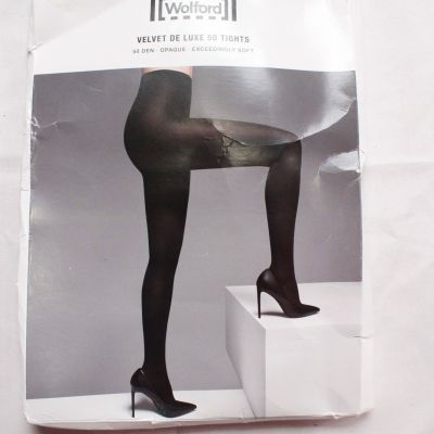 Wolford Women's Velvet De Luxe 50 Matt Look Tights EG7 Opaque Black Small NWT