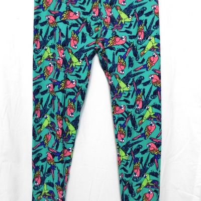 Lularoe TC Butter Soft Leggings Parrots Bird Print Size Tall Curvy Birds Jungle