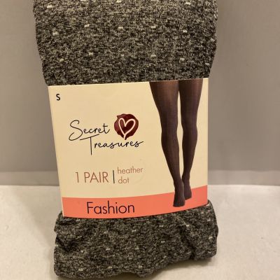 Secret Treasures Pantyhose Tights Gray Heather Dot Fashion