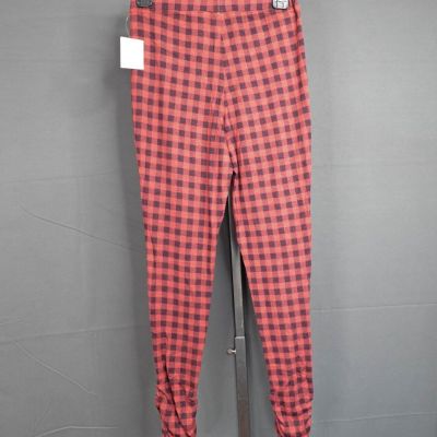 BP Womens Leggings Small Red Buffalo Plaid Stretch Flannel Lounge Cozy Cabin NEW