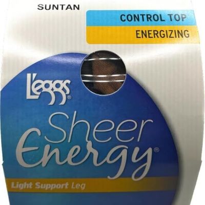 3 Pack Leggs Sheer Energy Control Top Energizing Size B Suntan Light Support Leg