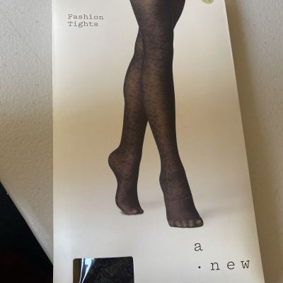 A New Day Black Floral Patterned Fashion Tights Women's Size M/L - 1 Pair