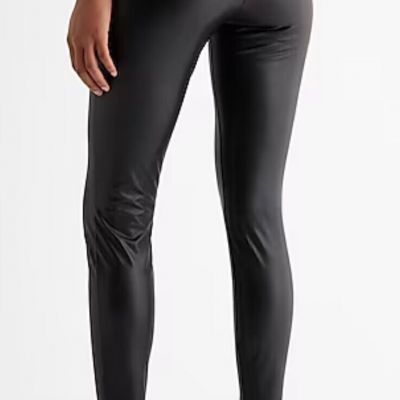 Faux Leather Leggings for Women - Black, Size Small Petite
