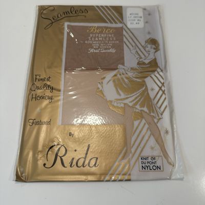 VINTAGE Berco Rida Hosiery-Seamless-Lt Beige-1 pair-Sz8.5M *NEW
