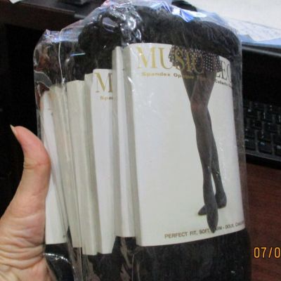 Pack of 8 MUSIC LEGS Art of Stockings Opaque Tights black 90-145 lbs NIP