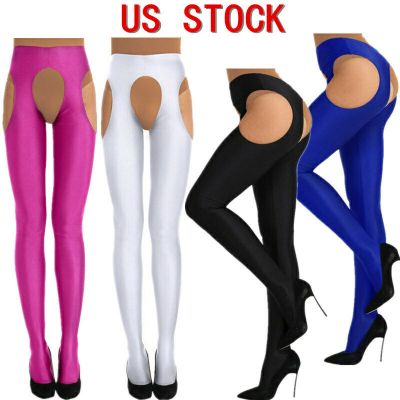 US Women Crotchless Tights Hollow Out Pantyhose Slim Stockings Suspender Pants