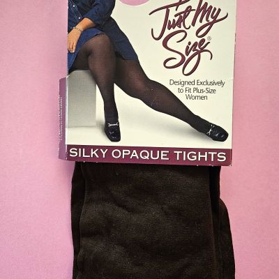 Just My Size Womens Silky Opaque Tights Plus Size 2X Brown New
