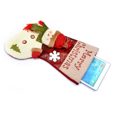 3PCS Large Christmas Stocking Candy Gift Bag Tree Hang Decor Sock Snowman Santa