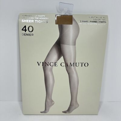 Vince Camuto Extra Large Tan Pantyhose Two Pairs