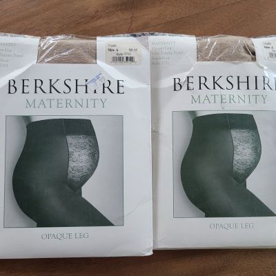 Set of 2 Berkshire Maternity Opaque Pantyhose 5701, Nude, Size A