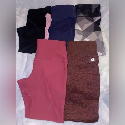 Bundle Lot Of 5 Activewear Leggings Athletic Fitness Exercise Yoga Size Small