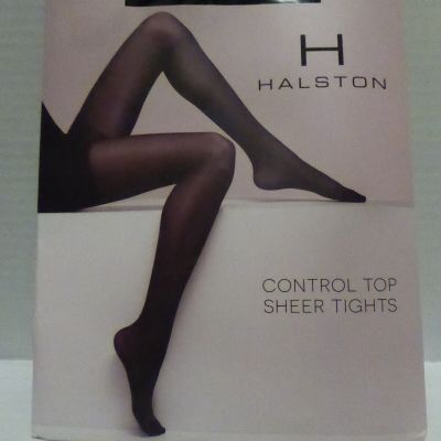 HALSTON Sheer Tights Pantyhose Control Top 20 DEN Medium Black