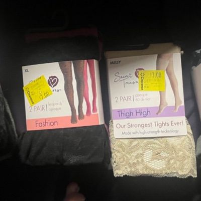 Lot of 7 various textured women’s tights
