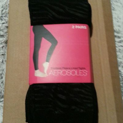 Aerosoles Footless Fleece Lined Tights Size S/M ~2 Pairs