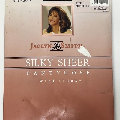 Jaclyn Smith Silky Sheer Light Panty Sandalfoot Off Black Pantyhose Women's B