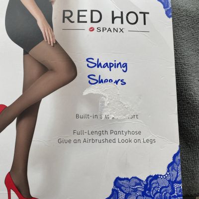 SPANX RED HOT Women’s (1pr) “Shaping Sheers Pantyhose” Size 3 Very Black NIP