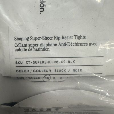 Sheertex Super Shaping Sheer Rip-Resist Tights Size XS Black NOB