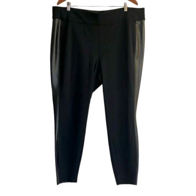 Lane Bryant Black Ponte Knit Faux Pull On Leather Black leggings Size 22/24