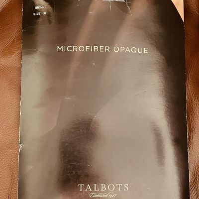 NEW!!! TALBOTS MICROFIBER OPAQUE TIGHTS PANTYHOSE BROWN 1X NWT DISCONTINUED