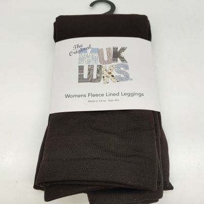 Muk Luks Womens Fleece Lined Leggings Brown Size M/L Height 5'4-5'9 Style: 22115