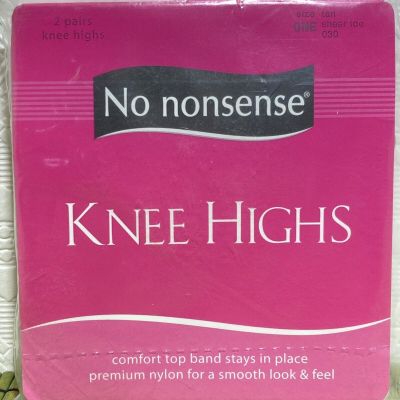 No Nonsense Knee Highs Tan Pack of 2 Sheer Toe Size One