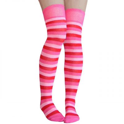 Pink Striped Thigh Highs