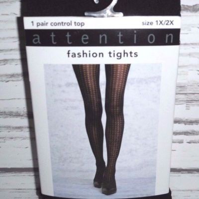 New Women's Attention Control Top Fashion Chevron Tights Size  1X/2X Stockings