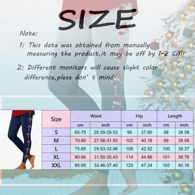 Leggings For Women Fashion Workout Out Leggings Christmas Print Color Block
