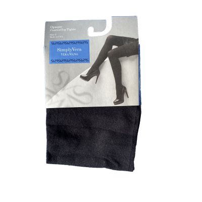 Simply Vera - Vera Wang - Opaque Control Top Tights Size 2 Made In USA