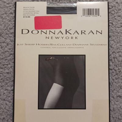 Donna Karan NY Just Sheer Control Top Black Pantyhose Women's Small Style 266