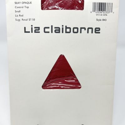 Liz Claiborne Silky Opaque Control Top Pantyhose Red Color Small Style 843 VTG