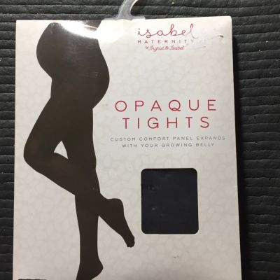 Isabel Maternity Opaque Footed Tights, Black, Size Small/Medium
