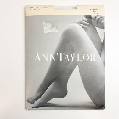 Vintage Ann Taylor Sheer Control Top Pantyhose - Medium - Gray