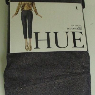 Hue Leggings Gold Metal Knit Loafer Skimmer Size Large Style U20803 Cotton Blend