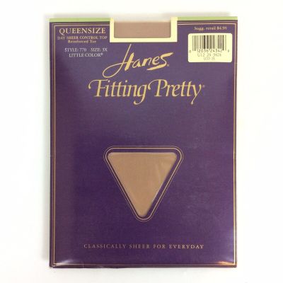 Hanes Fitting Pretty Pantyhose Queen Plus Size 3X Little Color Control Top