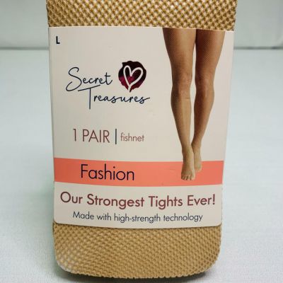 Secret Treasures Women's Geo Fishnet Tights Nude - Size 1
