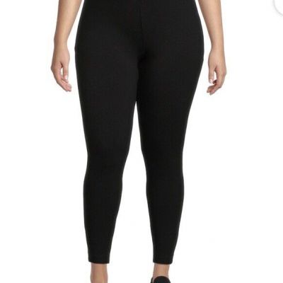 Terra And Sky Women’s Plus Black Leggings Size 2X NWT
