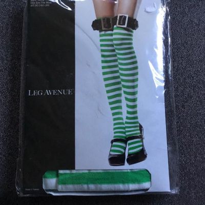sexy-lingerie Christmas Elf Thigh High stocking Striped Buckle Top Club Wear