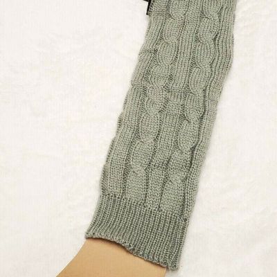 Knitted Gray Boots Long Stockings Socks Lace Top