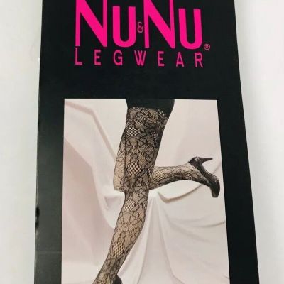 Nu & Nu Womens Legwear Fishnet Lace Sexy Durable Tights Black M/L 140-170 lbs