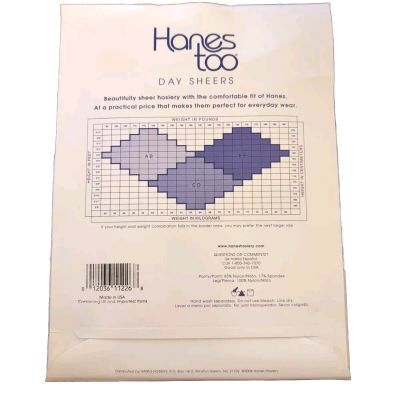 New Hanes Too Day Sheer Control top Pantyhose Style 136 Barely Black Size CD