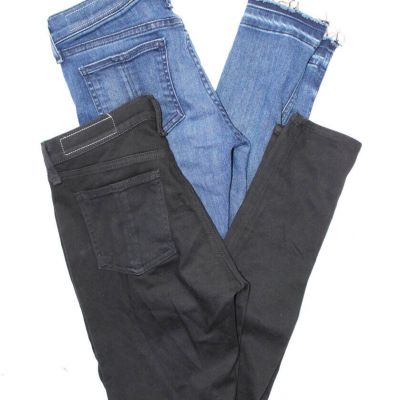 Rag & Bone Jean Womens Buttoned Distress Leggings Jeans Black Size 26 Lot 2