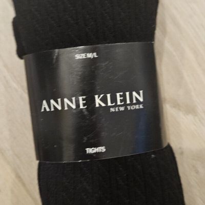 NEW Anne Klein 6280 Sweater Knit Black Tights Sz. M/L