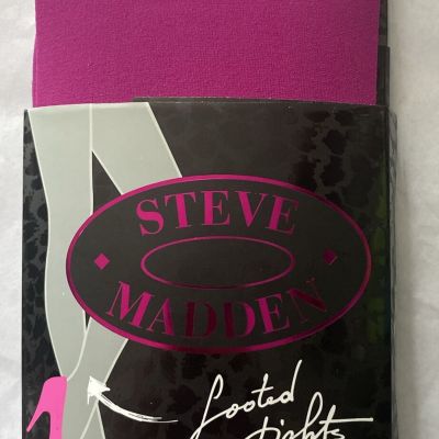 NEW Steve Madden Footed Tights Pink Fuchsia Women's Small/Medium Opaque