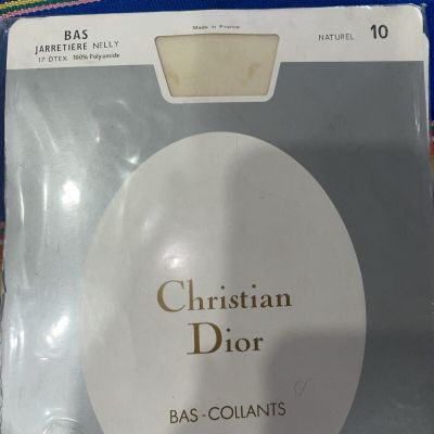 CHRISTIAN DIOR NELLY STOCKINGS 17 DEN THIGH-HIGHS SIZE-3-10 NATURAL